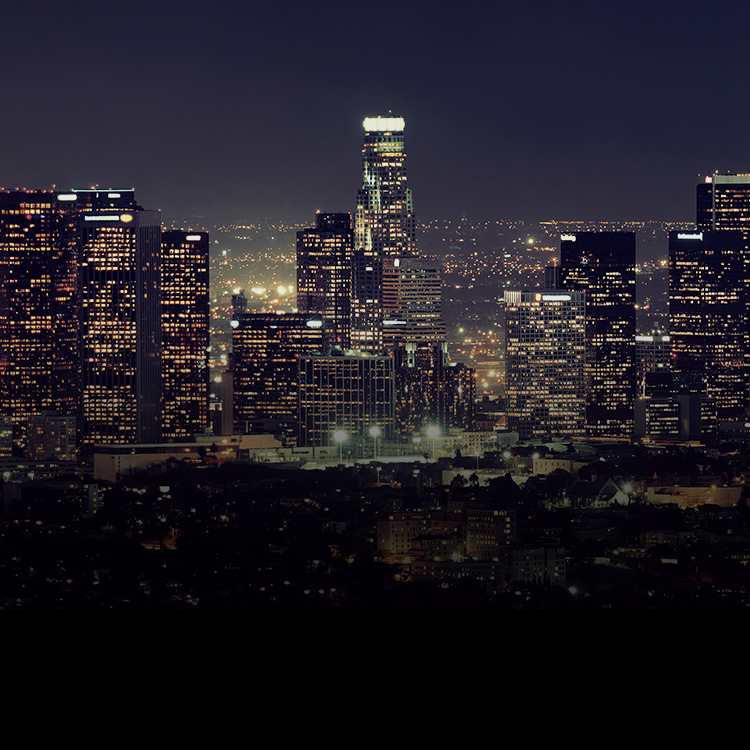 Los Angeles downtown buildings at night